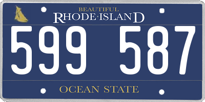 RI license plate 599587