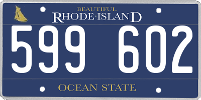 RI license plate 599602