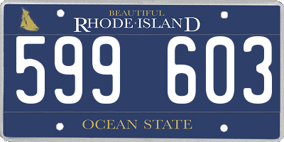 RI license plate 599603