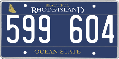 RI license plate 599604