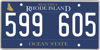 RI license plate 599605