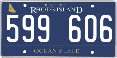 RI license plate 599606