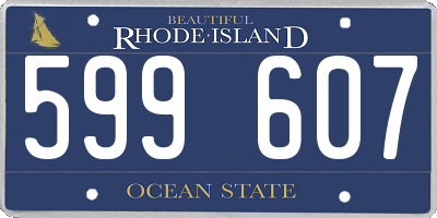 RI license plate 599607