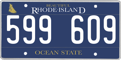 RI license plate 599609
