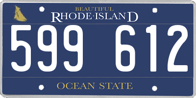 RI license plate 599612