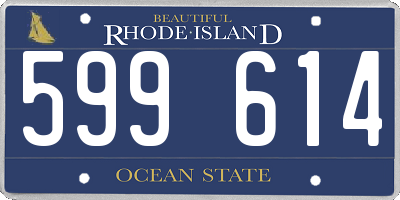RI license plate 599614