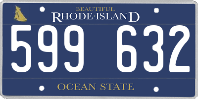 RI license plate 599632