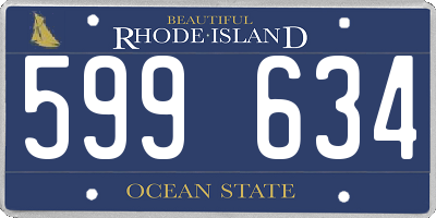 RI license plate 599634