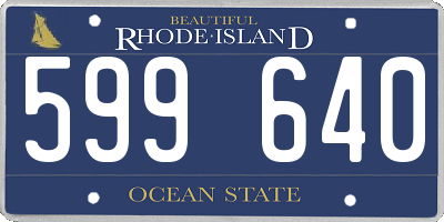 RI license plate 599640