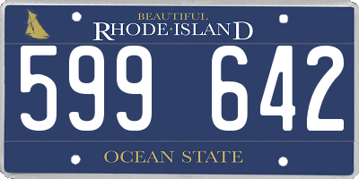 RI license plate 599642