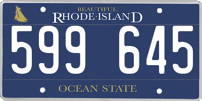 RI license plate 599645