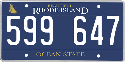 RI license plate 599647