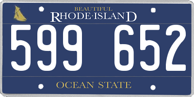 RI license plate 599652