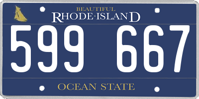 RI license plate 599667