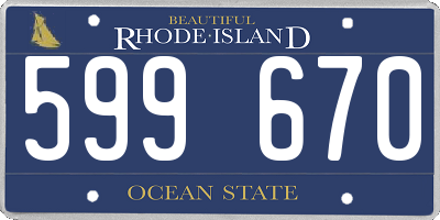 RI license plate 599670