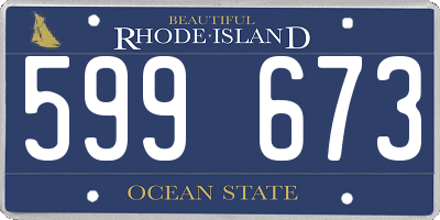 RI license plate 599673