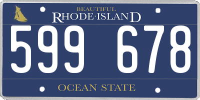 RI license plate 599678