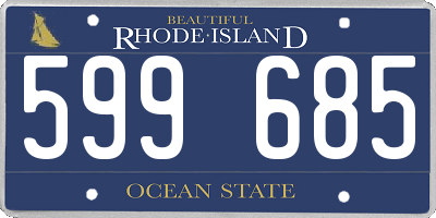 RI license plate 599685