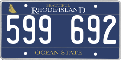 RI license plate 599692