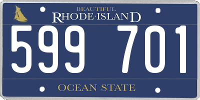 RI license plate 599701