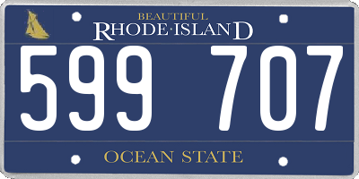 RI license plate 599707