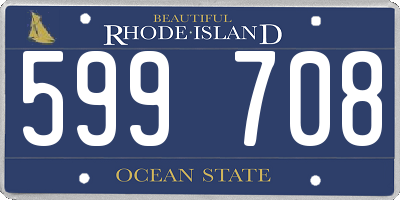 RI license plate 599708