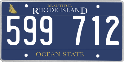 RI license plate 599712