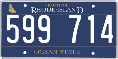 RI license plate 599714