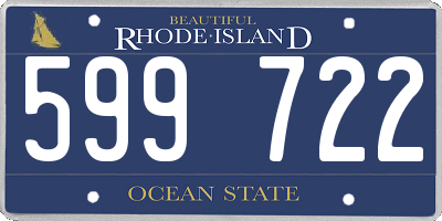 RI license plate 599722