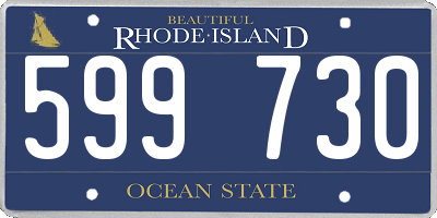 RI license plate 599730