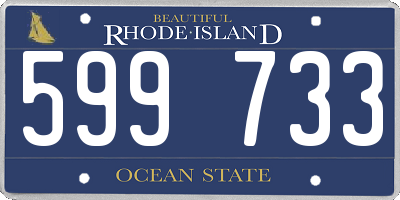RI license plate 599733