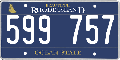 RI license plate 599757