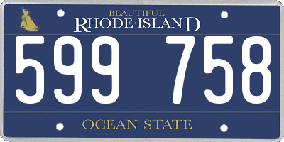 RI license plate 599758
