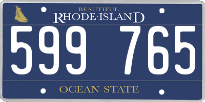 RI license plate 599765