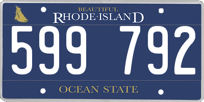 RI license plate 599792