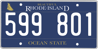 RI license plate 599801