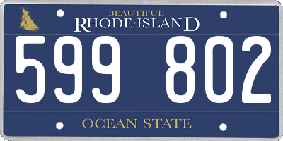 RI license plate 599802