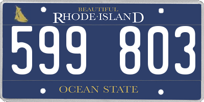 RI license plate 599803