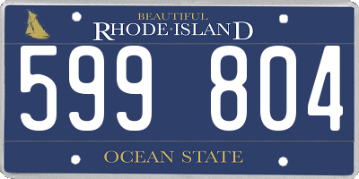 RI license plate 599804