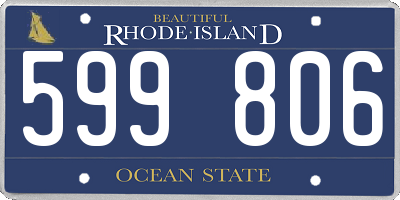 RI license plate 599806