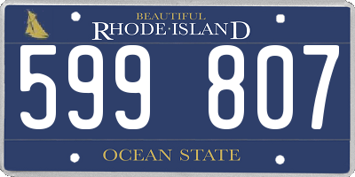 RI license plate 599807
