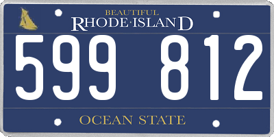 RI license plate 599812