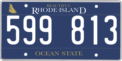 RI license plate 599813