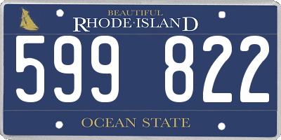 RI license plate 599822