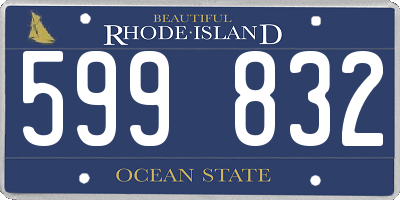 RI license plate 599832
