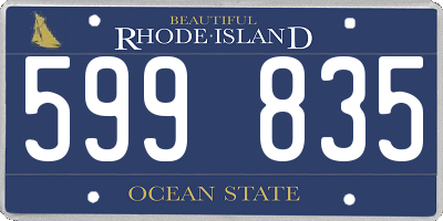RI license plate 599835