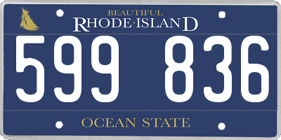 RI license plate 599836