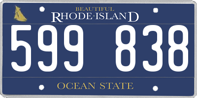 RI license plate 599838