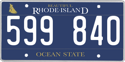 RI license plate 599840
