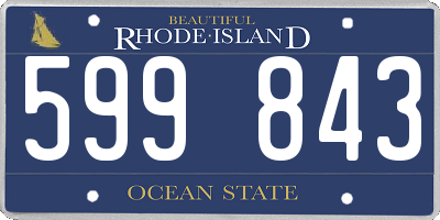 RI license plate 599843